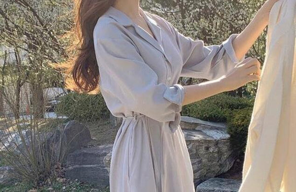 Waist-Cinched Long Sleeve Dress KiyomiBeautyLand Waist-Cinched Long Sleeve Dress KiyomiBeautyLand
